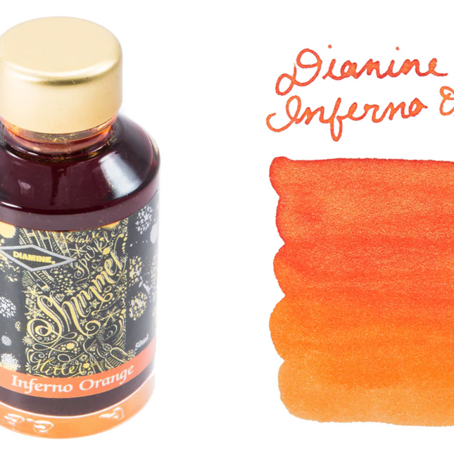 Diamine Shimmer-tastic Fountain Pen Ink - Inferno Orange - The Ink Shoppe Philippines