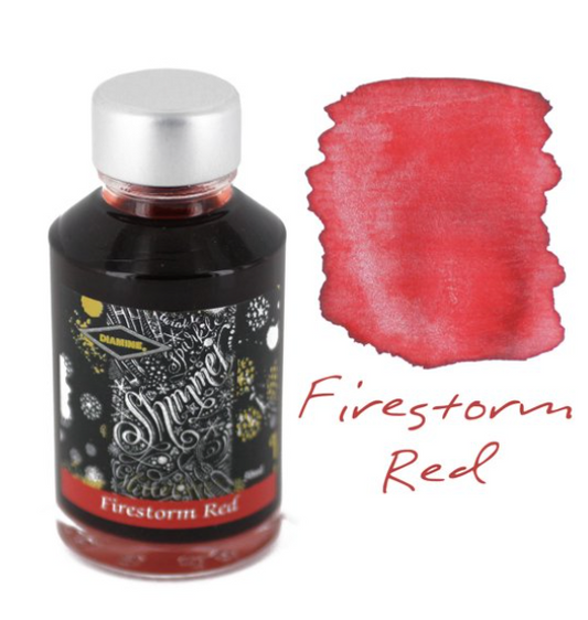 Diamine Shimmer-tastic Fountain Pen Ink - Firestorm Red - The Ink Shoppe Philippines